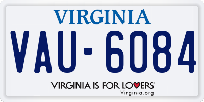 VA license plate VAU6084