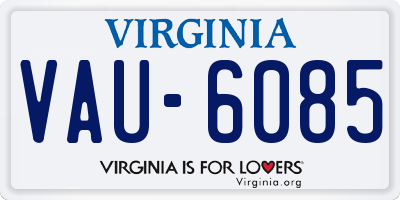 VA license plate VAU6085