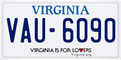 VA license plate VAU6090