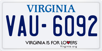 VA license plate VAU6092