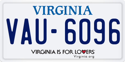 VA license plate VAU6096