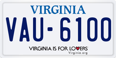 VA license plate VAU6100