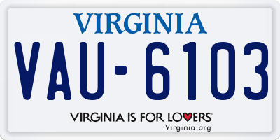 VA license plate VAU6103
