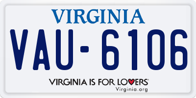 VA license plate VAU6106