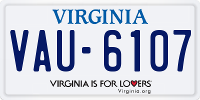 VA license plate VAU6107