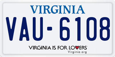 VA license plate VAU6108