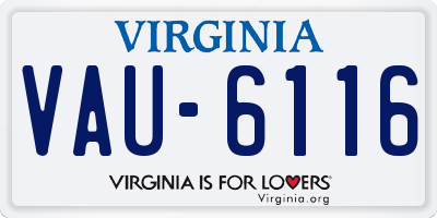 VA license plate VAU6116