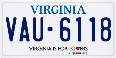 VA license plate VAU6118