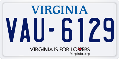 VA license plate VAU6129