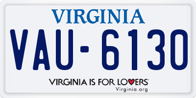VA license plate VAU6130