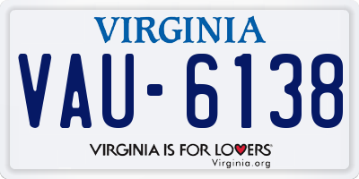 VA license plate VAU6138