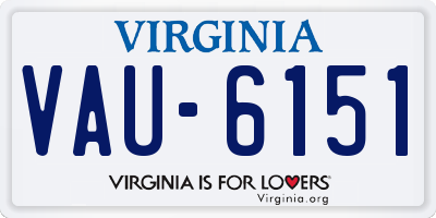 VA license plate VAU6151