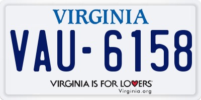 VA license plate VAU6158