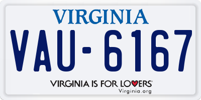 VA license plate VAU6167