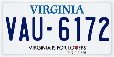 VA license plate VAU6172