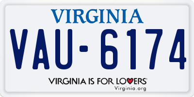 VA license plate VAU6174