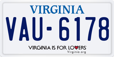 VA license plate VAU6178