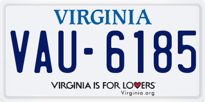 VA license plate VAU6185