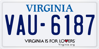 VA license plate VAU6187