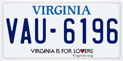 VA license plate VAU6196