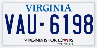 VA license plate VAU6198