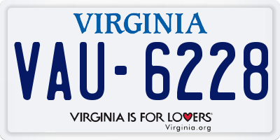 VA license plate VAU6228