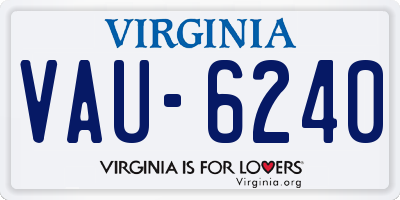 VA license plate VAU6240
