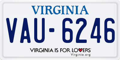 VA license plate VAU6246