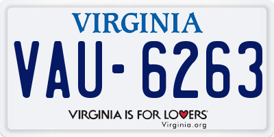 VA license plate VAU6263
