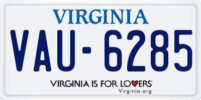 VA license plate VAU6285