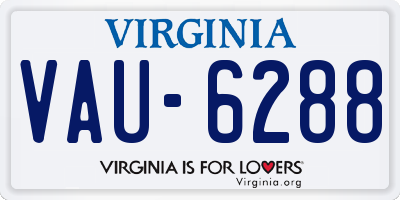 VA license plate VAU6288