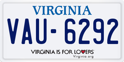 VA license plate VAU6292