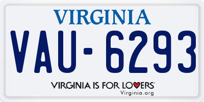 VA license plate VAU6293