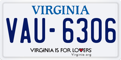VA license plate VAU6306