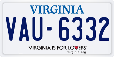 VA license plate VAU6332