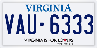 VA license plate VAU6333