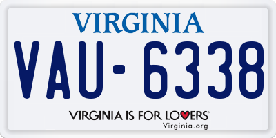 VA license plate VAU6338