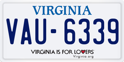 VA license plate VAU6339