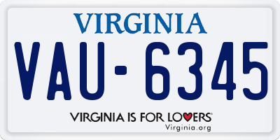 VA license plate VAU6345