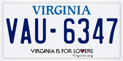VA license plate VAU6347