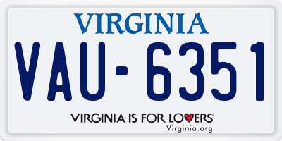 VA license plate VAU6351