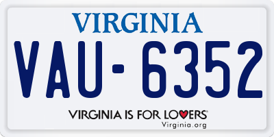 VA license plate VAU6352