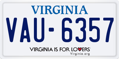 VA license plate VAU6357