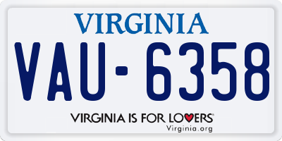 VA license plate VAU6358