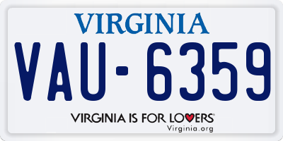 VA license plate VAU6359