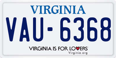VA license plate VAU6368
