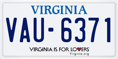 VA license plate VAU6371