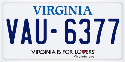 VA license plate VAU6377