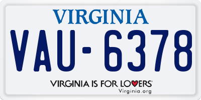 VA license plate VAU6378
