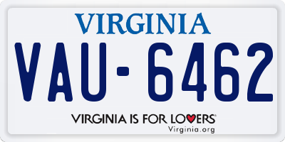 VA license plate VAU6462